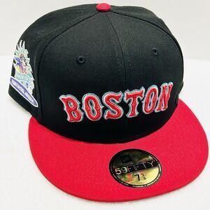 New Era Boston Red Sox Spring Training 59FIFTY Fitted Hat Cap‎ 7 5/8 Black MLB